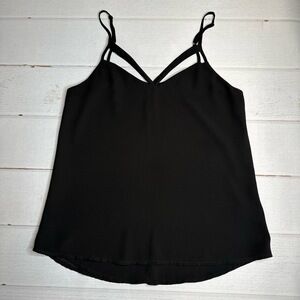 Naked Zebra Black Adjustable Spaghetti Strap Detail Top Size Small